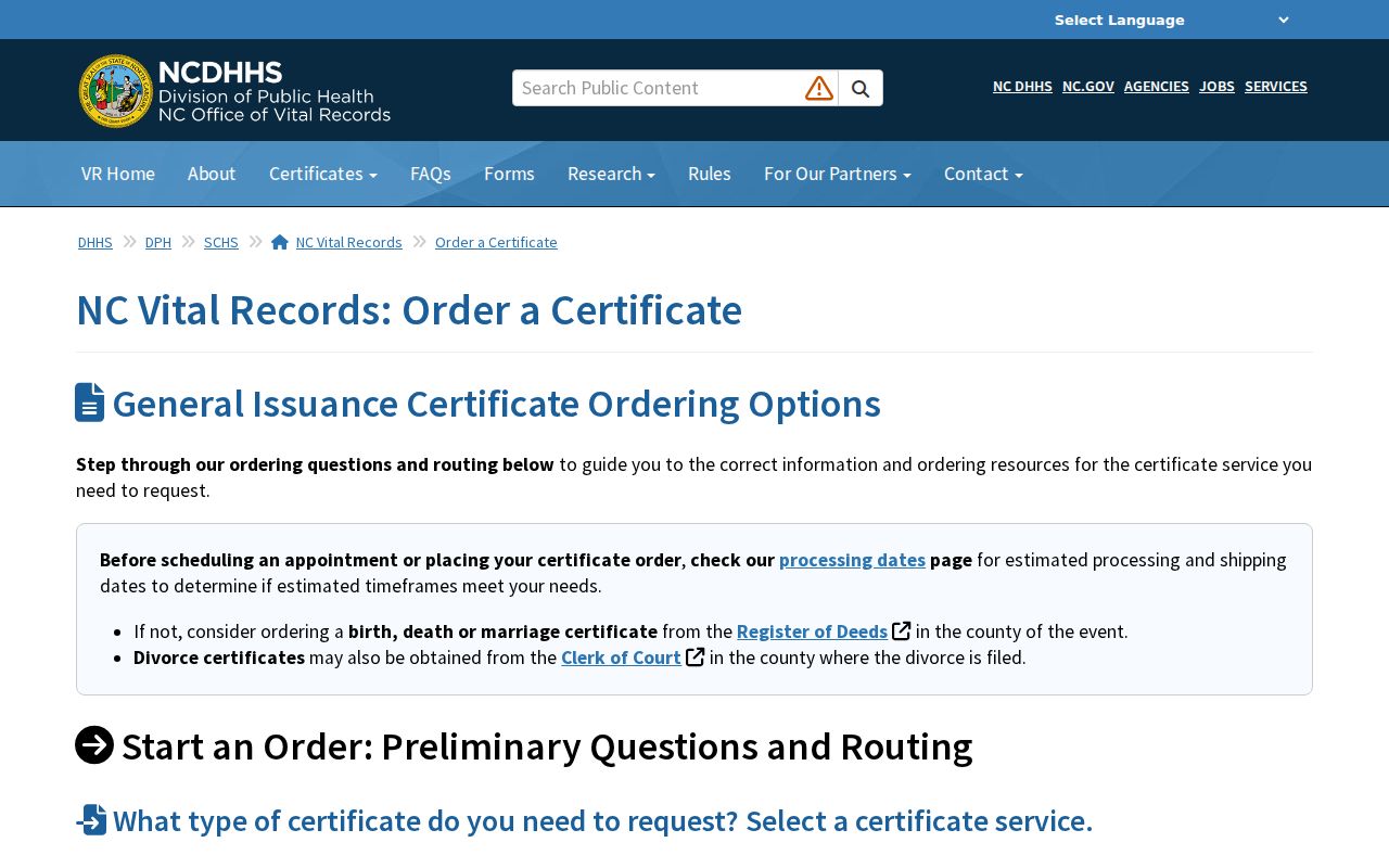 Greenville residents directory view of North Carolina vital record order fields