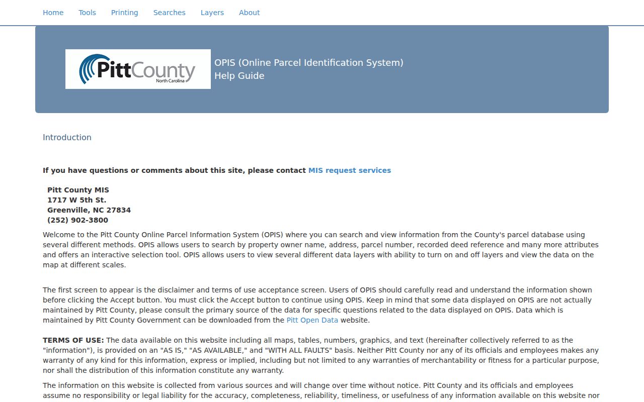 Greenville neighbors source for OPIS parcel NCPIN and adjoiner tools
