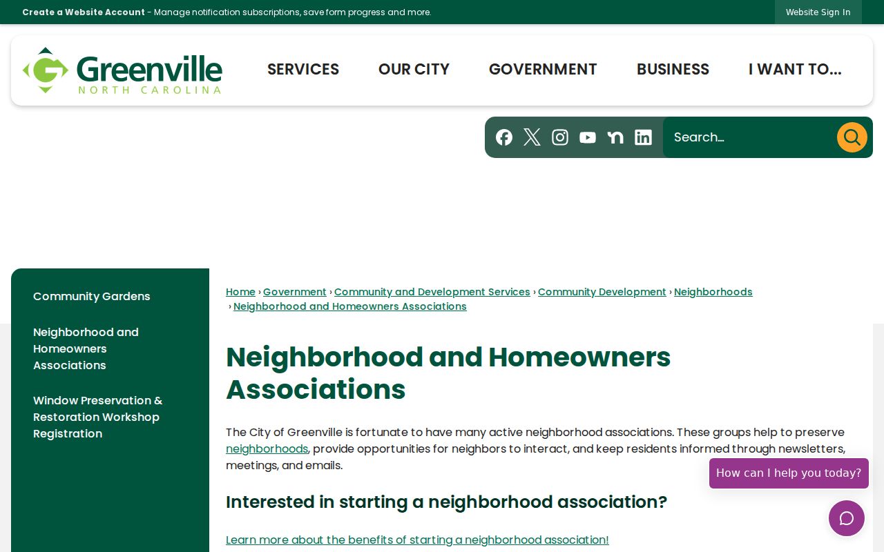 Greenville neighbors source for neighborhood and homeowners association support